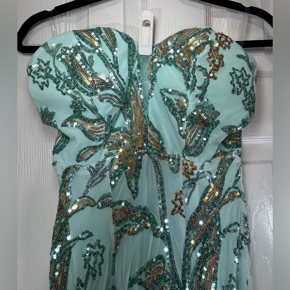NEW NWOT FAERIESTY SZ S MINT GREEN Sleeveless Mermaid Dress #FSWD1101 - Picture 3 of 9